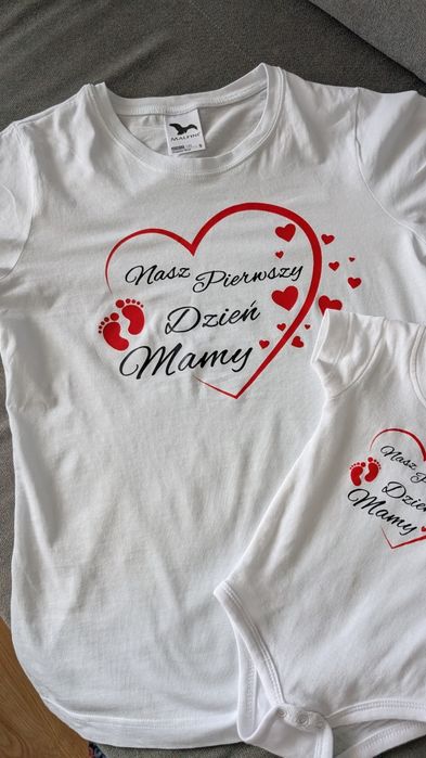 Zestaw koszulka i body, nasz pierwszy dzień mamy