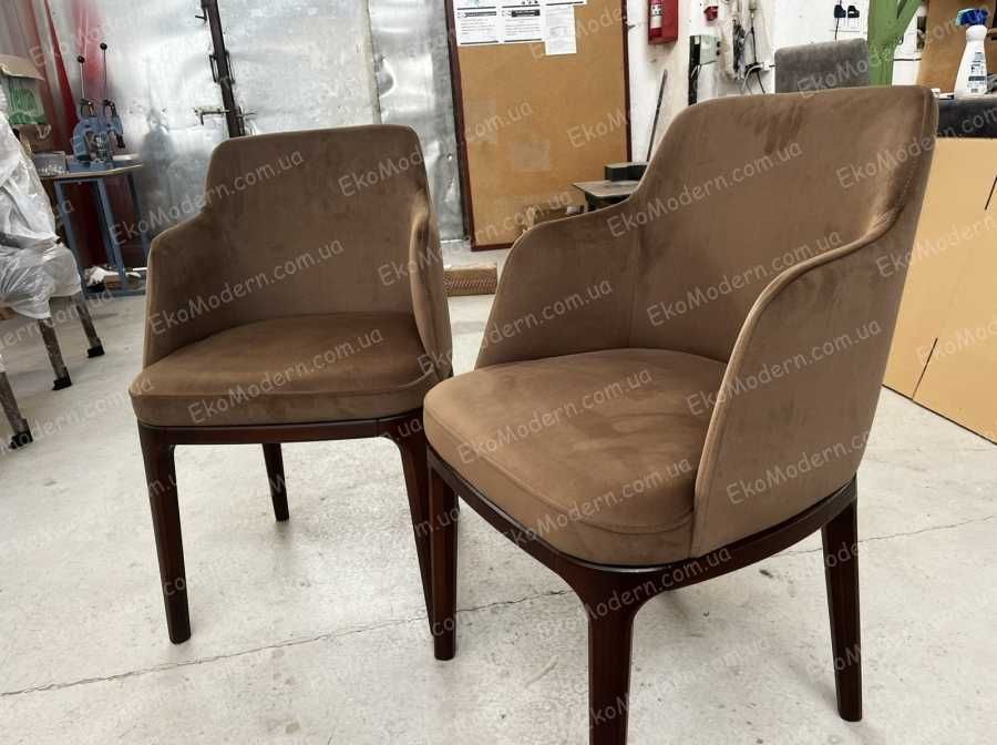 Стільці м'які і тверді для сучасних інтер'єрів кухні, вітальні, кафе