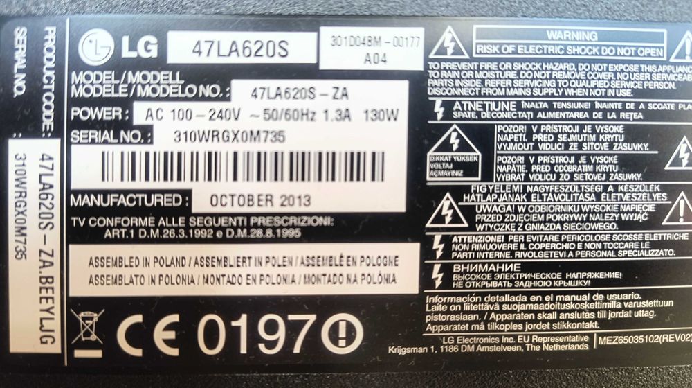 Telewizor 3D LG 47LA620S
