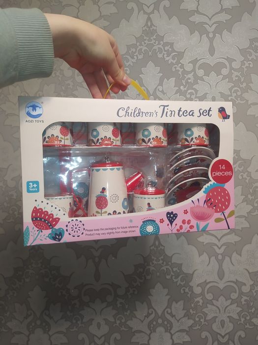 НОВИЙЧайний сервіз дитячий металевий посуд іграшковий в коробці