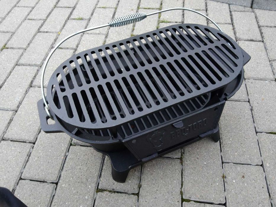 GRILL Żeliwny Węglowy Turystyczny Ogrodowy