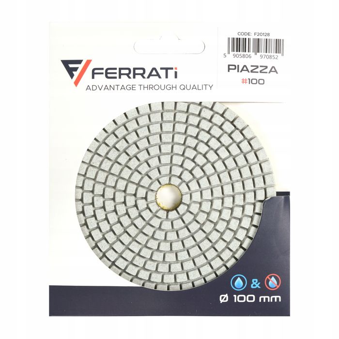 Ferrati Piazza Pad Szlifujący Do Ceramiki, Gresu I Kamienia 100Mm G100
