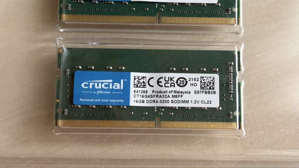 Crucial DDR-4 32Gb (2x16Gb) 3200Mhz Sodimm