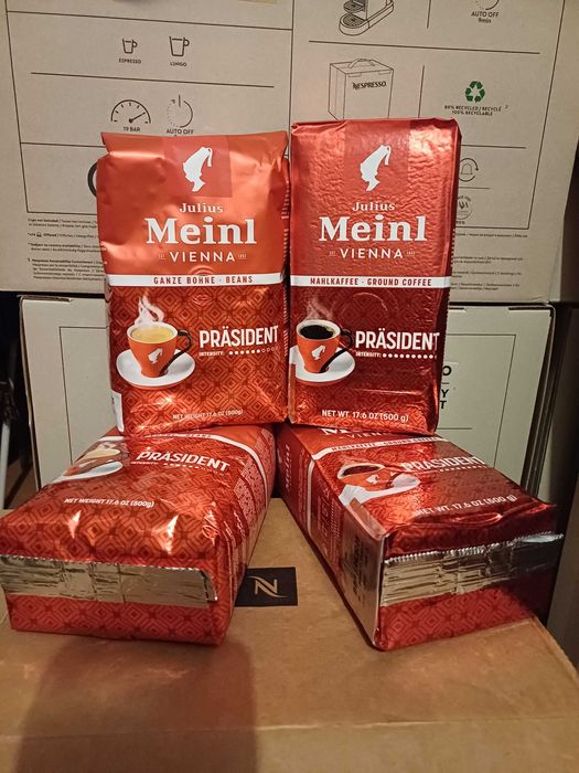 Кофе Julius Meinl  Jubiläum и Präsident молотый и в зёрнах.