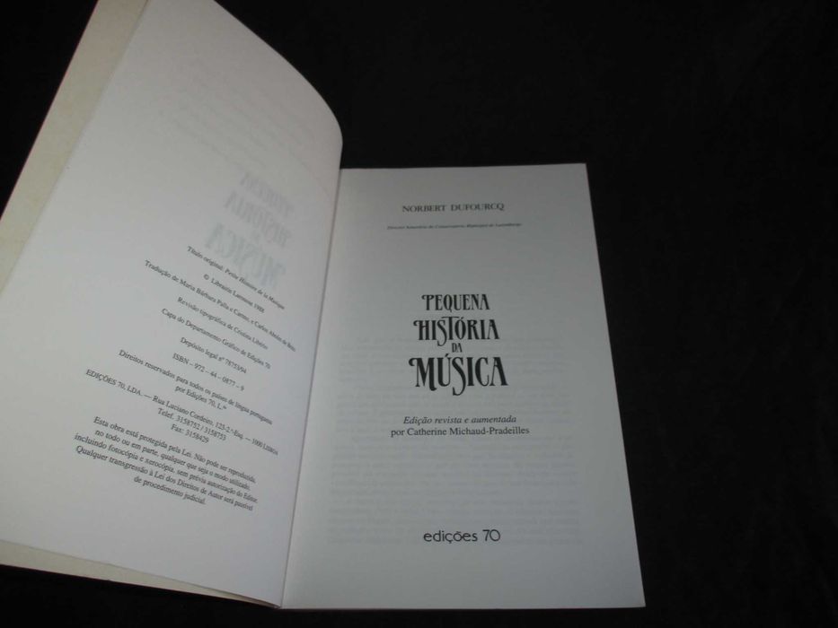 Livro Pequena História da Música Norbert Dufourcq