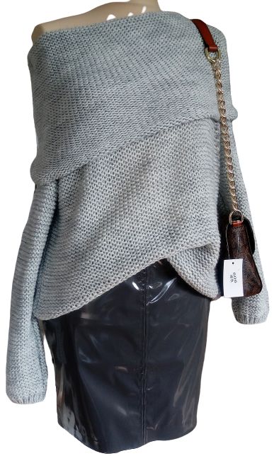 Spódniczka lateksowa Me Gusta szary r. S HIT !!