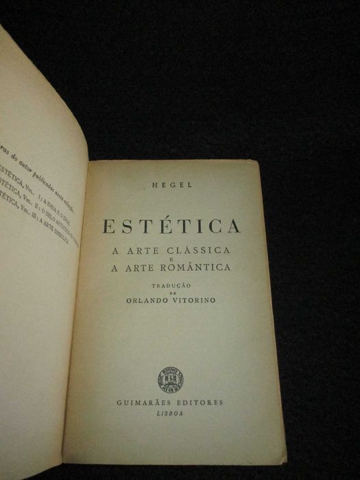 Livro Estética A Arte Clássica e a Arte Romântica Hegel