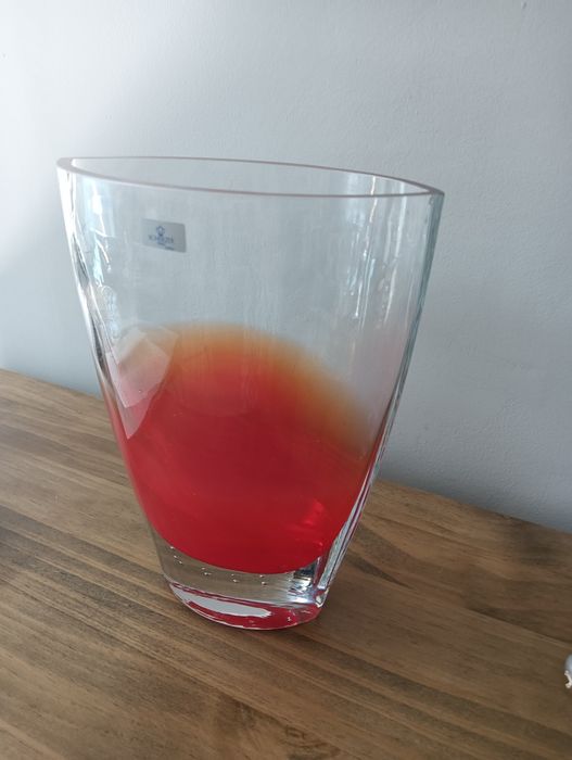 Vaso floreiro de cristal alemã marca Scherzer