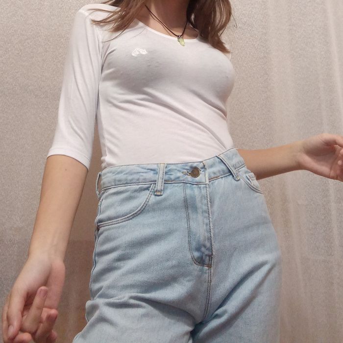 Лонгслив белый (три четверти рукав)