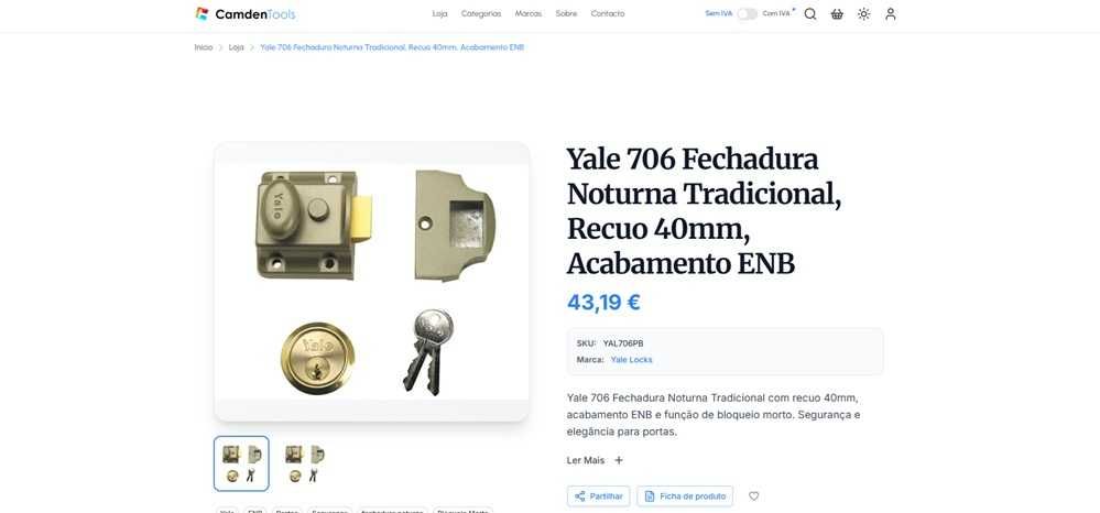 Yale Fechadura noturna tradicional