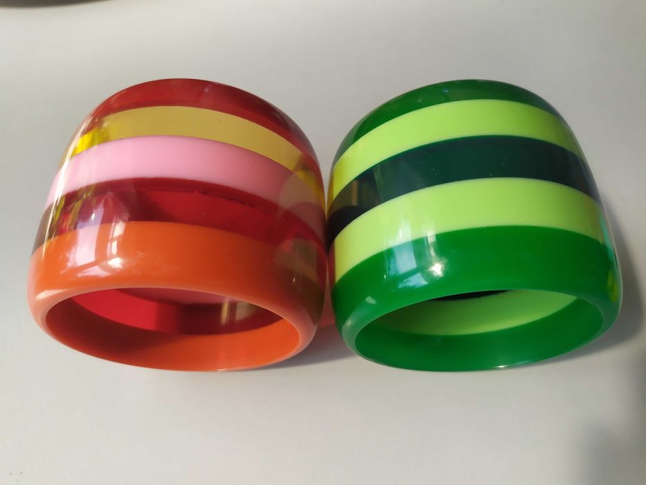 Bransoletka Solar szeroka bransoleta w paski czerwona zielona