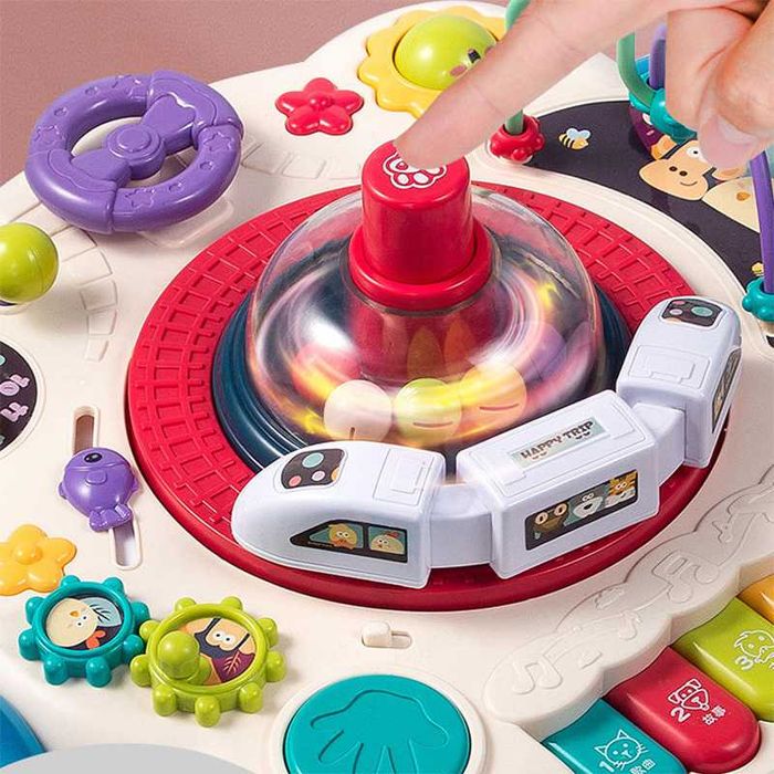 Stolik interaktywny pociąg klocki dwustronny