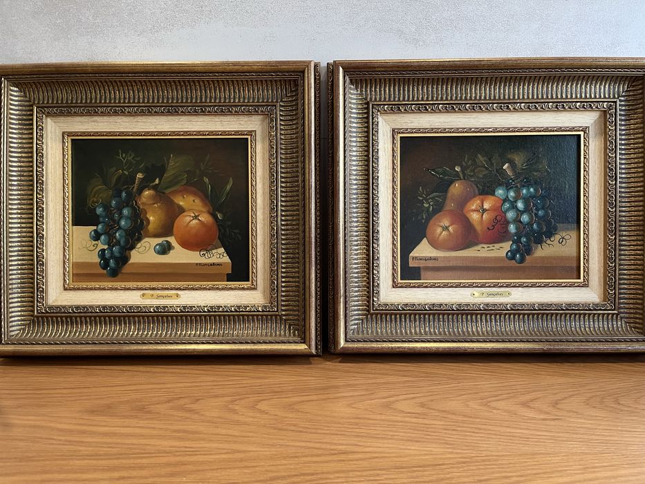 Par de quadros 47x42 pintados à mão