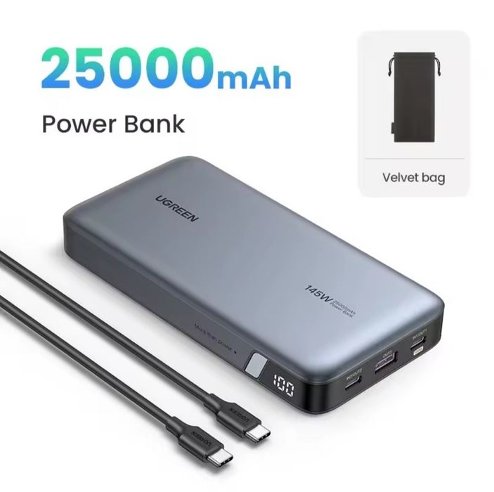 Павербанк UGREEN NEXODE 145W 25000mAh (PB205),165W (PB552)200W(PB722)