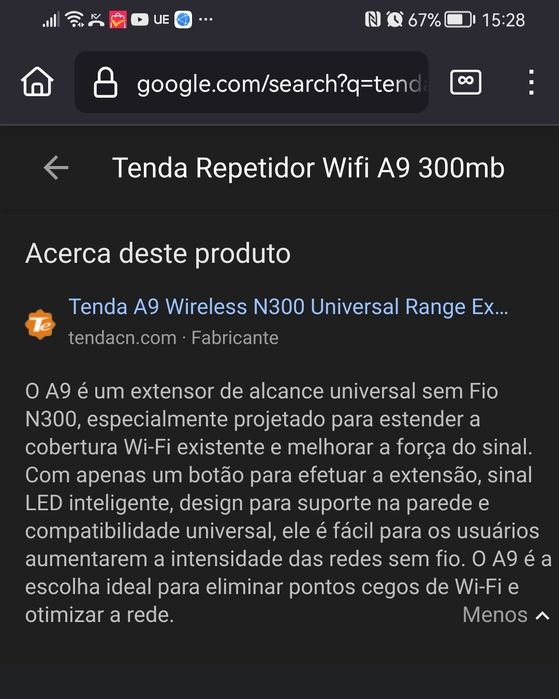 Tenda A9 WiFi Repeater, 300 Mbps64752320242817121