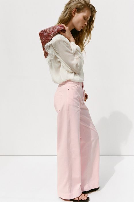 Джинси жіночі рожеві зі 100 % бавовни Zara