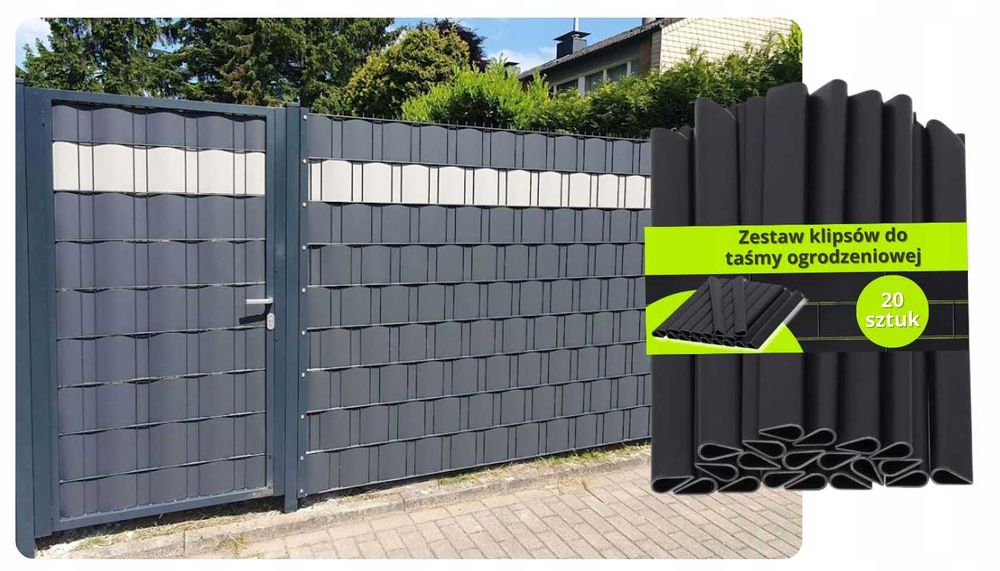 klipsy 19 cm do taśma ogrodzeniowa 450g krumad antracyt  20 sztuk
