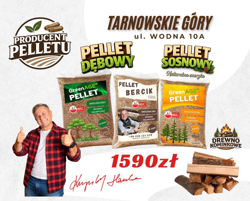 Wysokiej jakości Sosnowy / Dębowy Pellet - 1005 KG 67 Worków x 15 kg - Śląsk