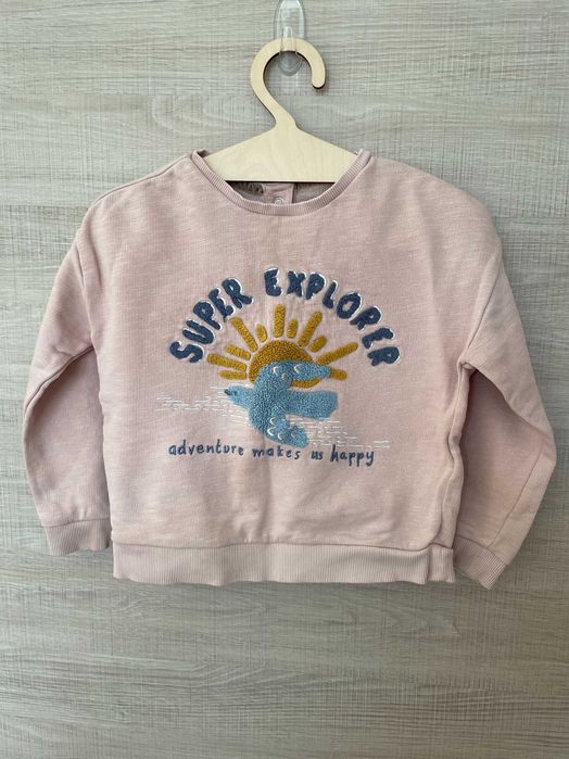 Bluza dziewczęca Marks & Spencer r.104, jasna, dresowa na wiosnę,print