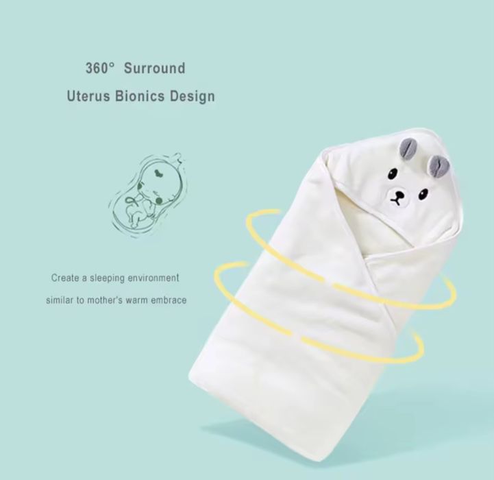 Ręcznik kąpielowy okrycie z kapturem dla niemowląt 80x80