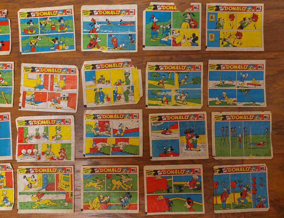 Historyjki z gum do żucia Donald ML Bubble Gum 20 sztuk okres PRL