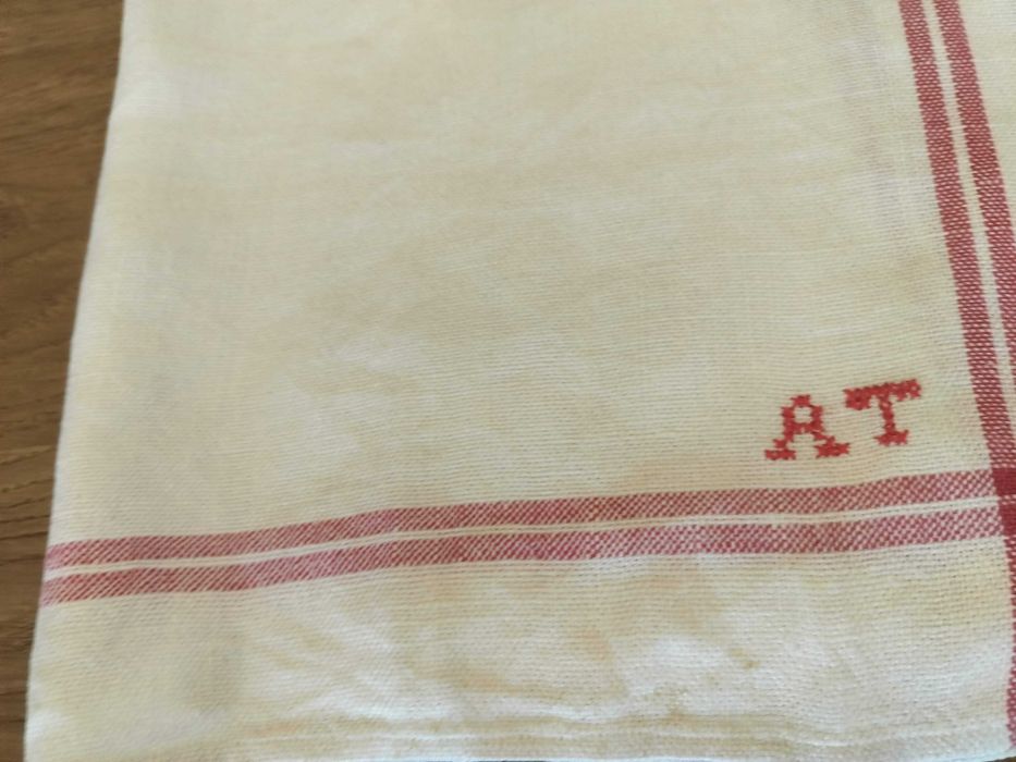 Ekskluzywny ręcznik kuchenny ścierka haftowany monogram len 55x65