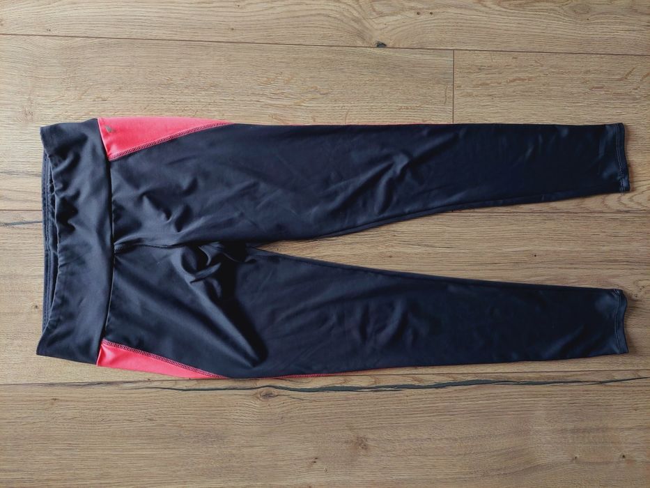 Szare legginsy sportowe z różowymi wstawkami workout 40/L