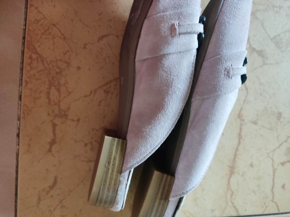 Klapki damskie skóra naturalna 37