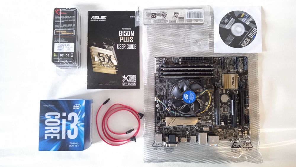 Система у зборі: ASUS-B150M-PLUS, i3-6100, DDR4-2400 16Gb.