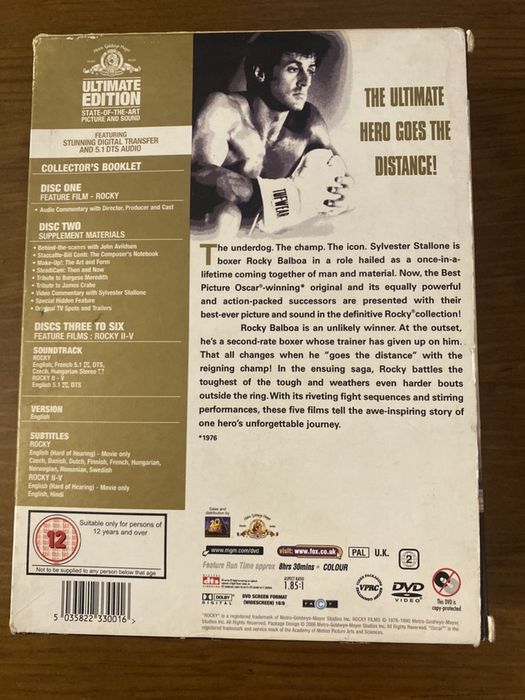 Dvd Set Rocky - box 5 cds