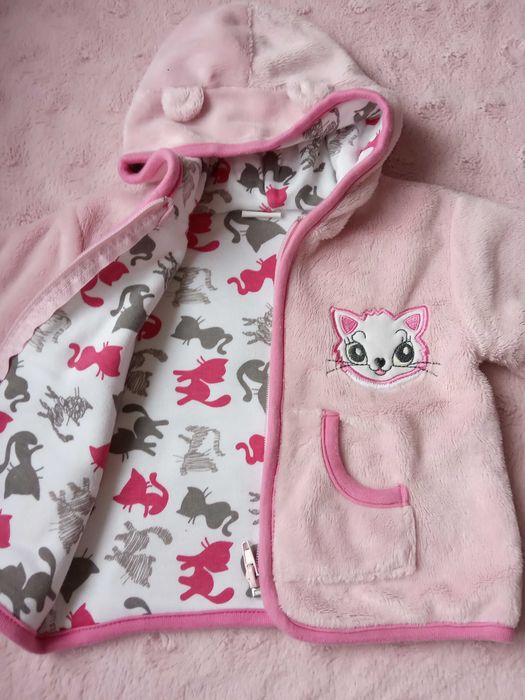 Bluzy dziewczęce, ciepłe, z weluru, 'pluszowego' polaru,r.74/80 Zestaw