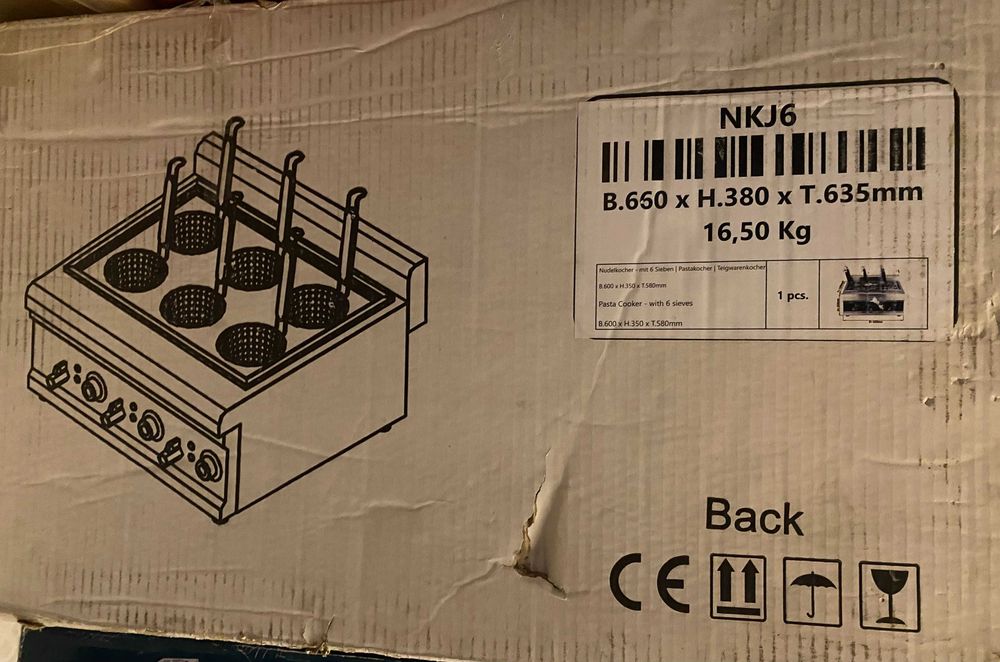 Cozedor de massas elétrico - de bancada - 3kW - incl. 6 cestos