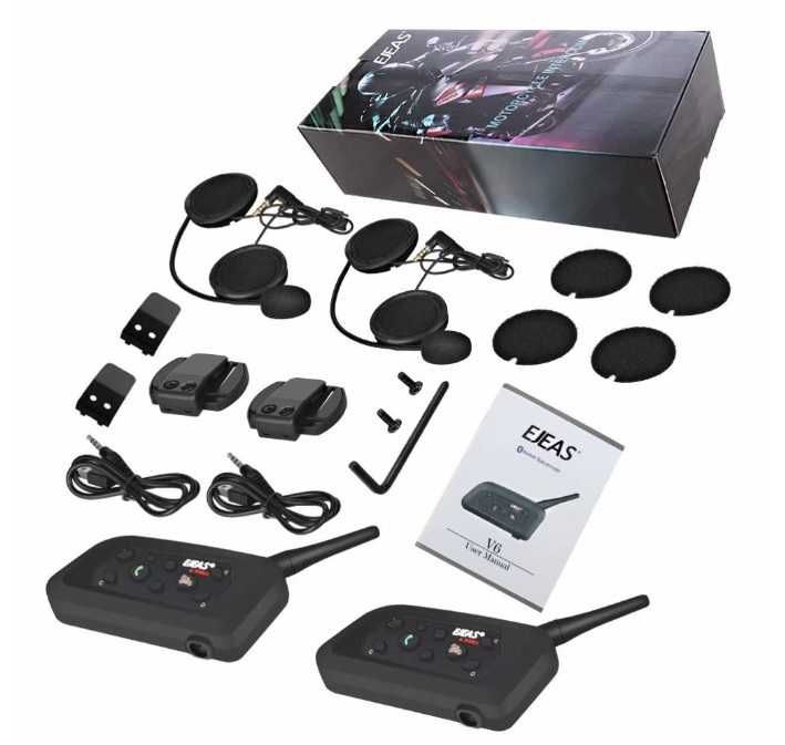 Intercomunicador Bluetooth V6 Pro p/ Capacete de Motos