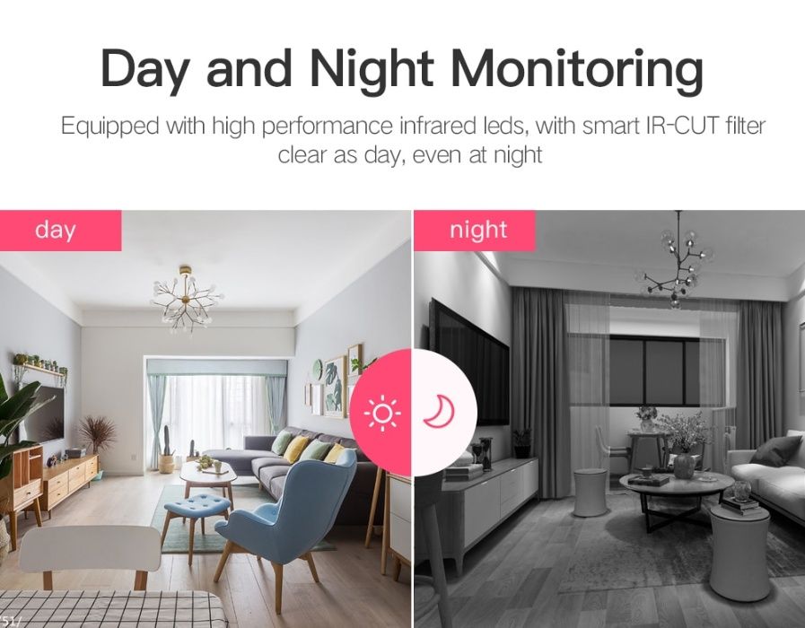 Video Vigilância Camera Segurança Deteção Movimento Rotativa 1080P NEW