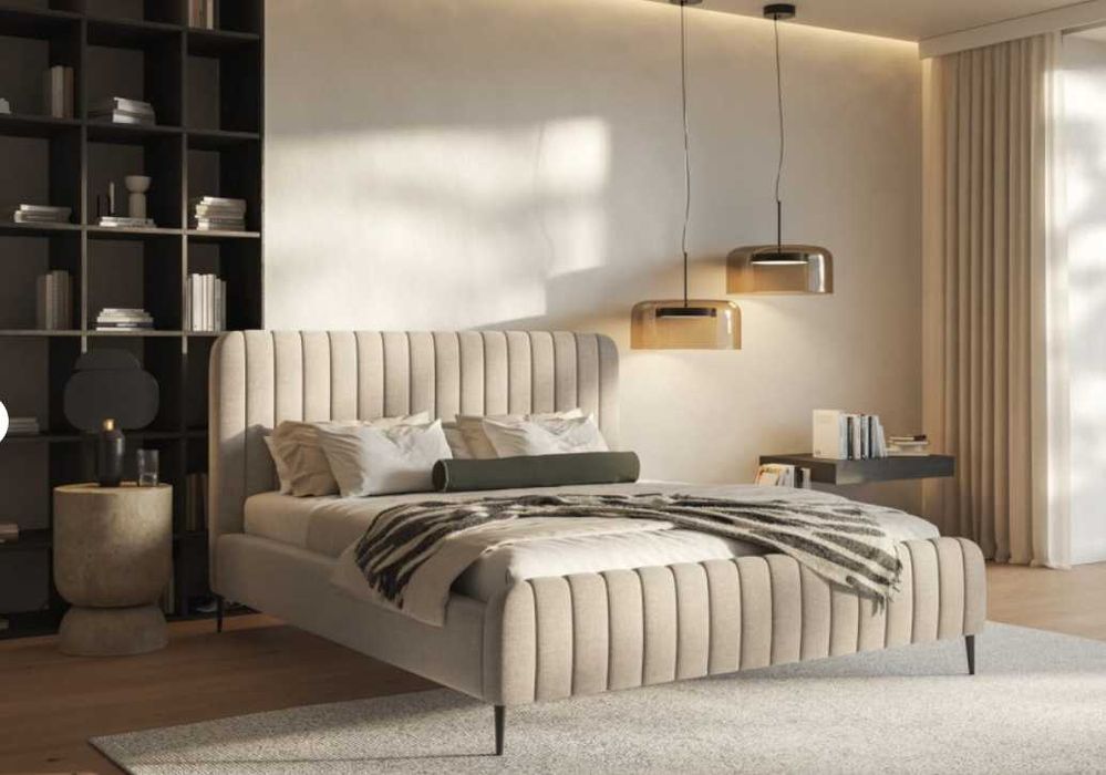 Łozko Alba 160x200 - tkanina Abriamo 02 BOUCLE - Mybed OUTLET -50%