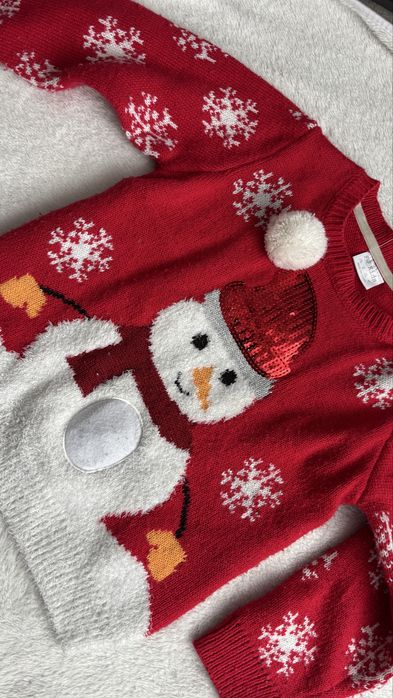 Świąteczny sweter Boże Narodzenie Bałwanek unisex 3/4 years 104.