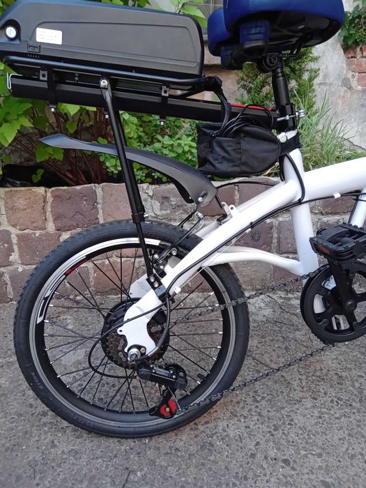 Rower elektryczny, składak biały 20 cali 17,4Ah/250w