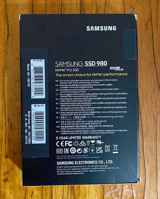 Samsung 980 NVMe M.2 НОВИЙ