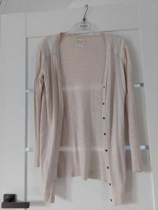 Bezowy zapinany sweter reserved rozm. 158