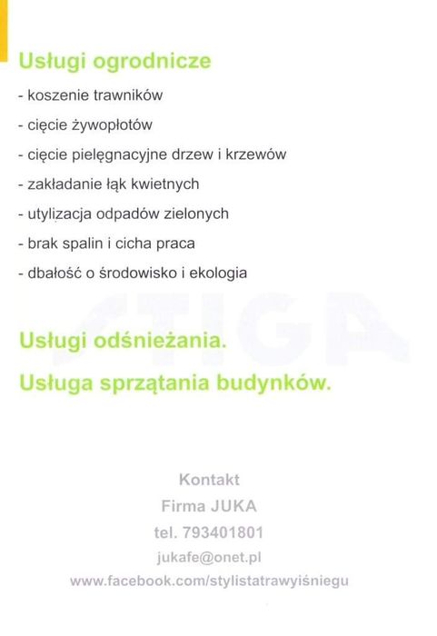 Usługi ogrodnicze koszenie trawy i żywopłotów