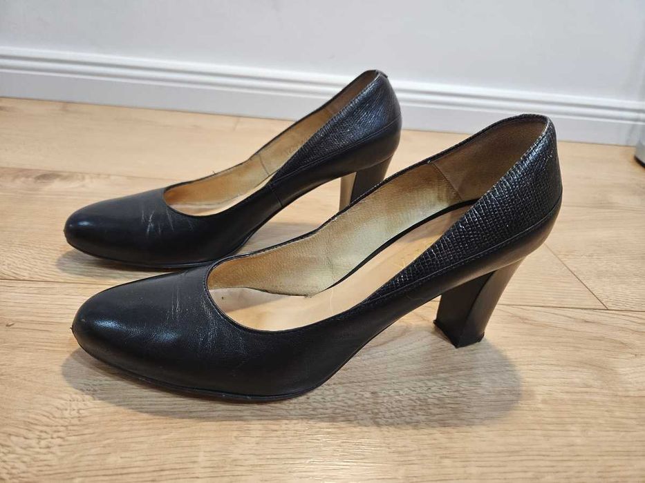 Czarne buty damskie badura, rozmiar 39, czółenka na słupku