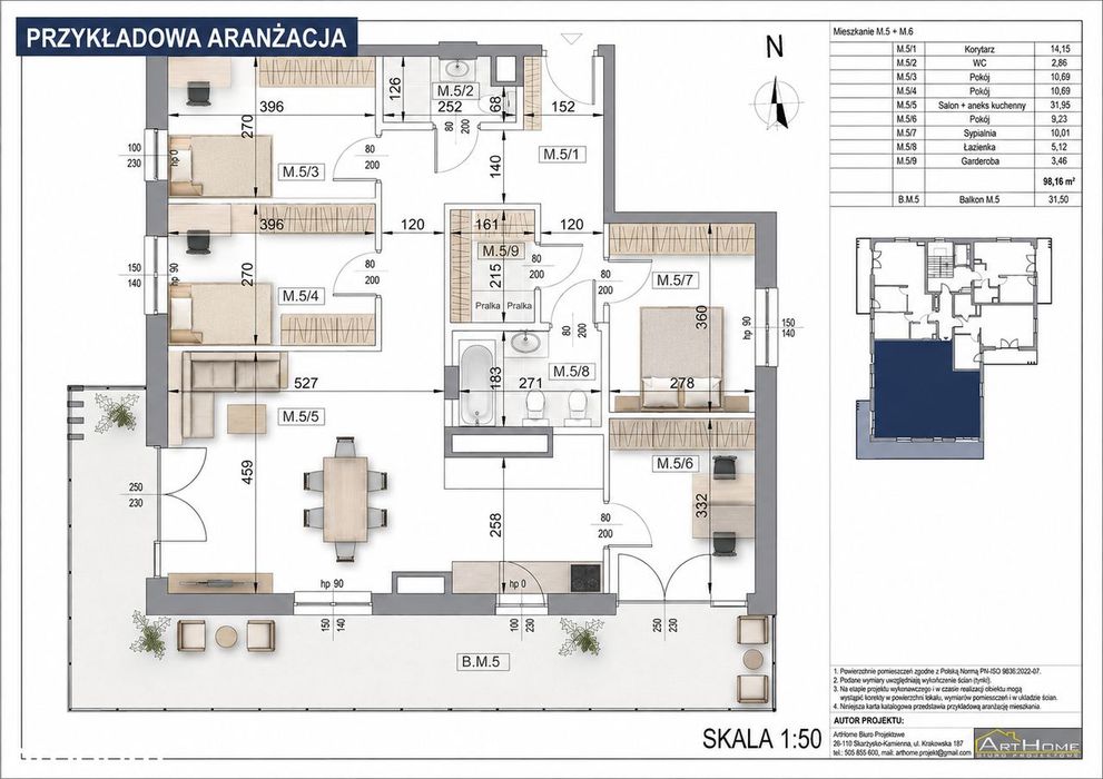 Apartament 102 m² z balkonem 31,5 m² – Na Stoku 118, Kielce