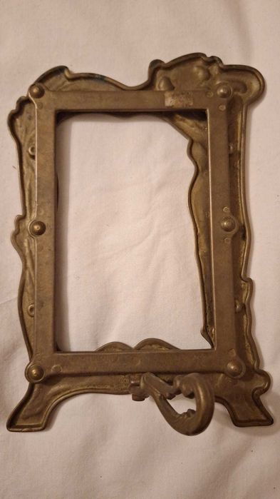 .Moldura Antiga em Latão Maciço – Estilo Art Nouveau / Belle Époque