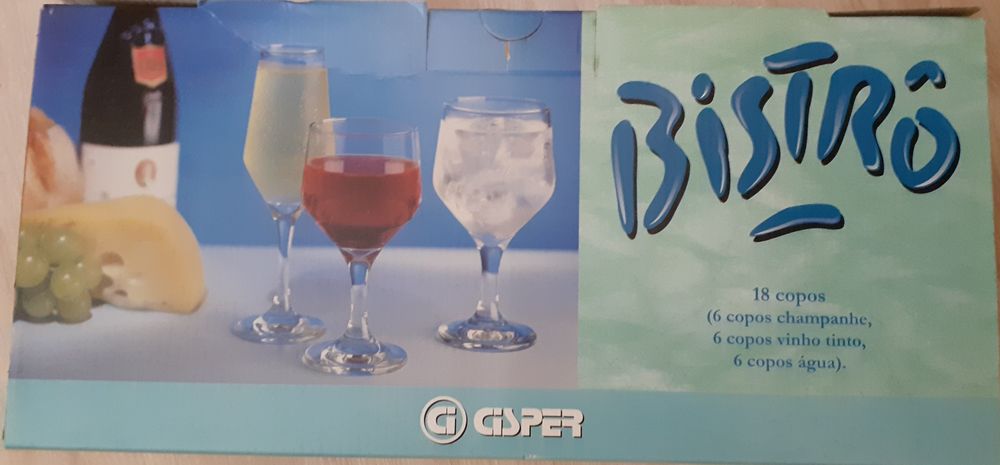 Bistro - conjunto de 18 copos (champanhe, vinho, água)