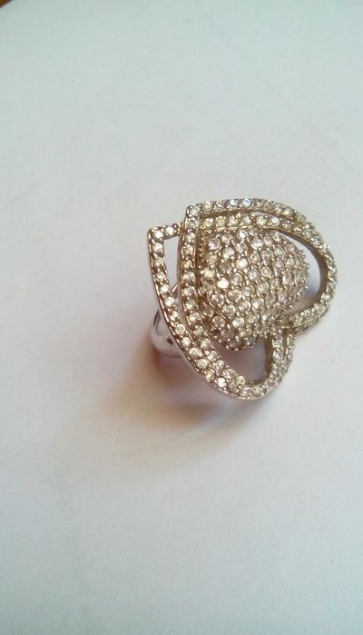 srebro i cyrkonie pierścionek