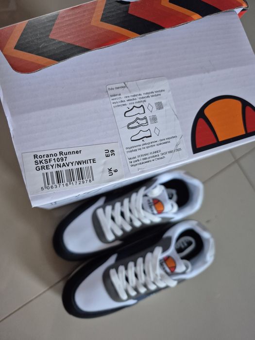 Nowe buty sportowe Ellesse 39 rorano runner szare granatowe białe snea