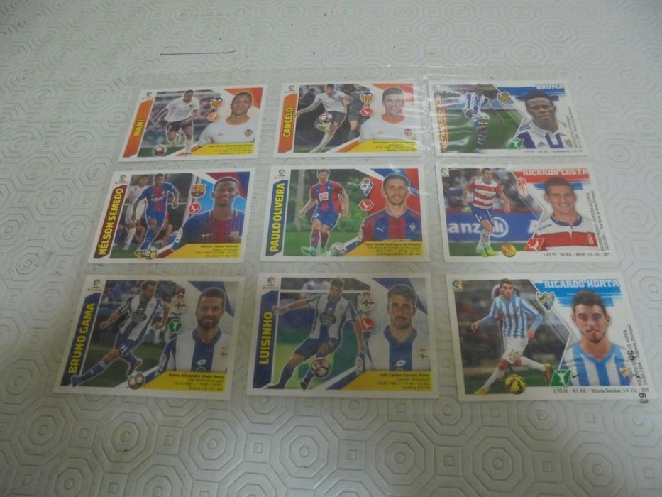 Lote de cromos de jogadores portugueses na La Liga Espanha 20...