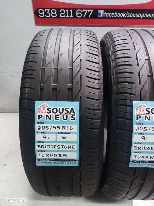 2 pneus semi novos 205-55r16 bridgestone - oferta dos portes 85 EUROS