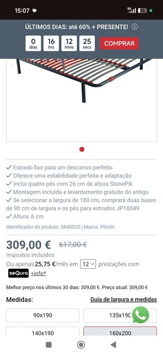 Estrado pikolin 1.60x2.00