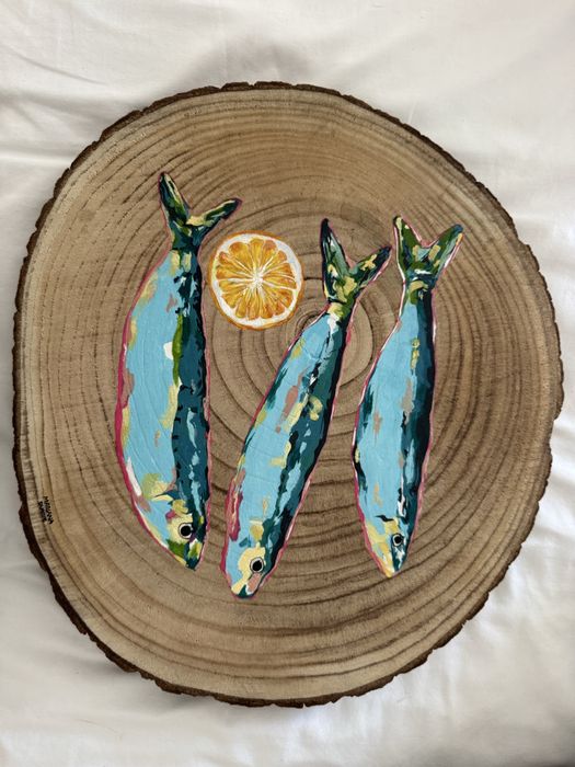 Pintura em Guache sobre madeira